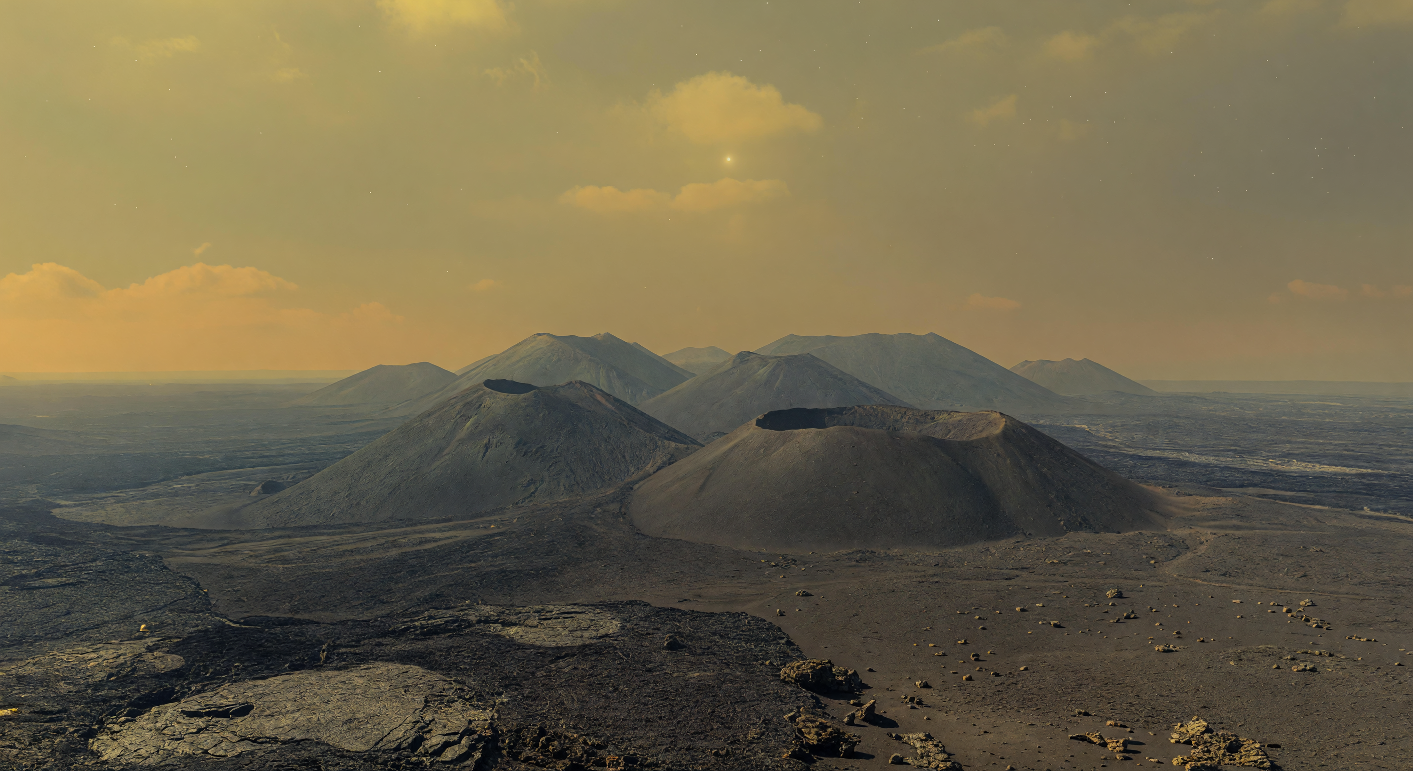 Amas de sommets volcaniques
