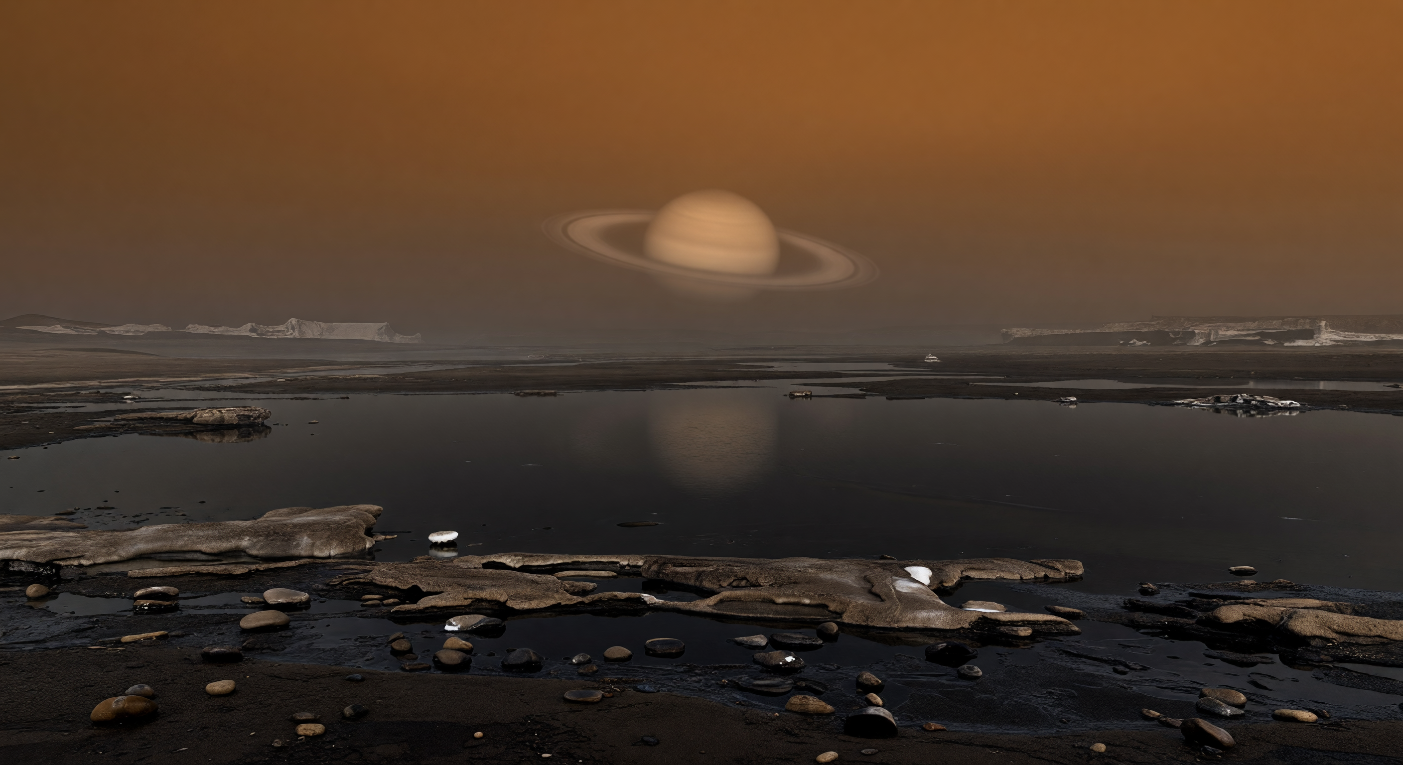 Saturne dans la brume