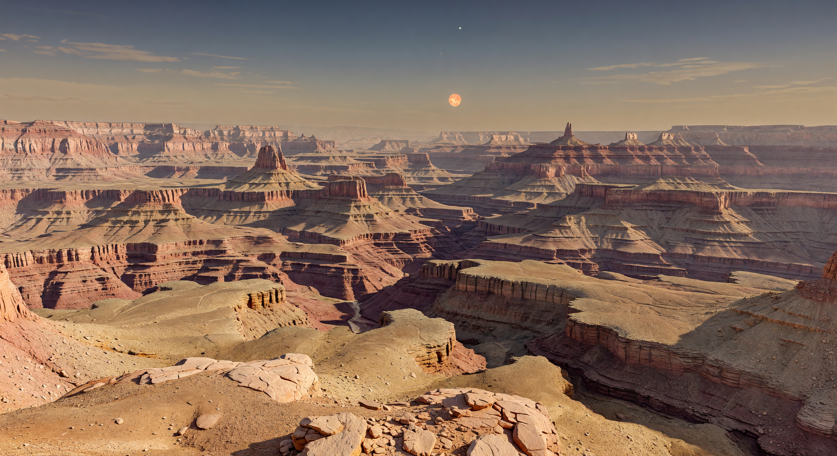 Labyrint van gelaagde canyons