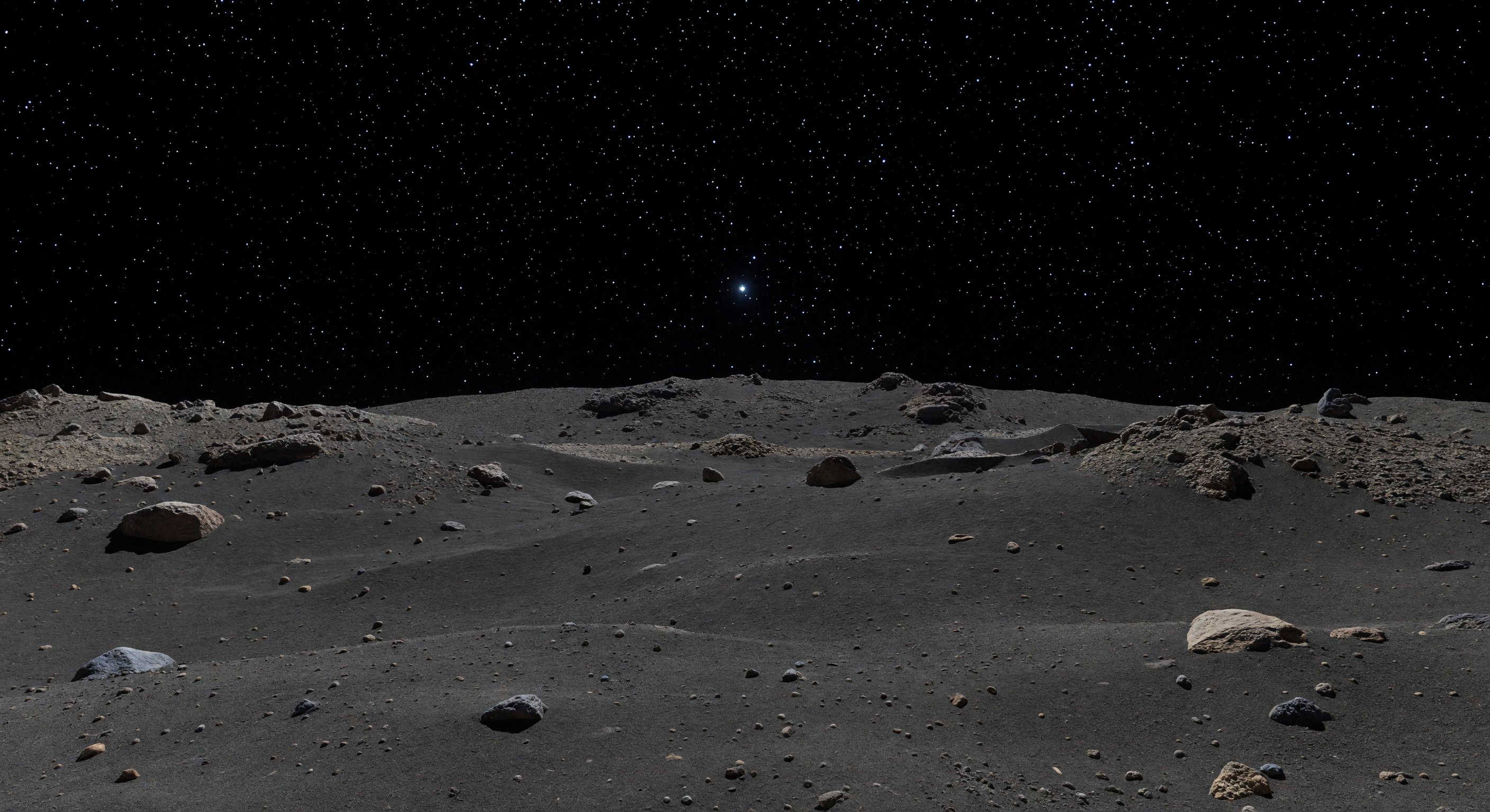 Planície noturna com Terra
