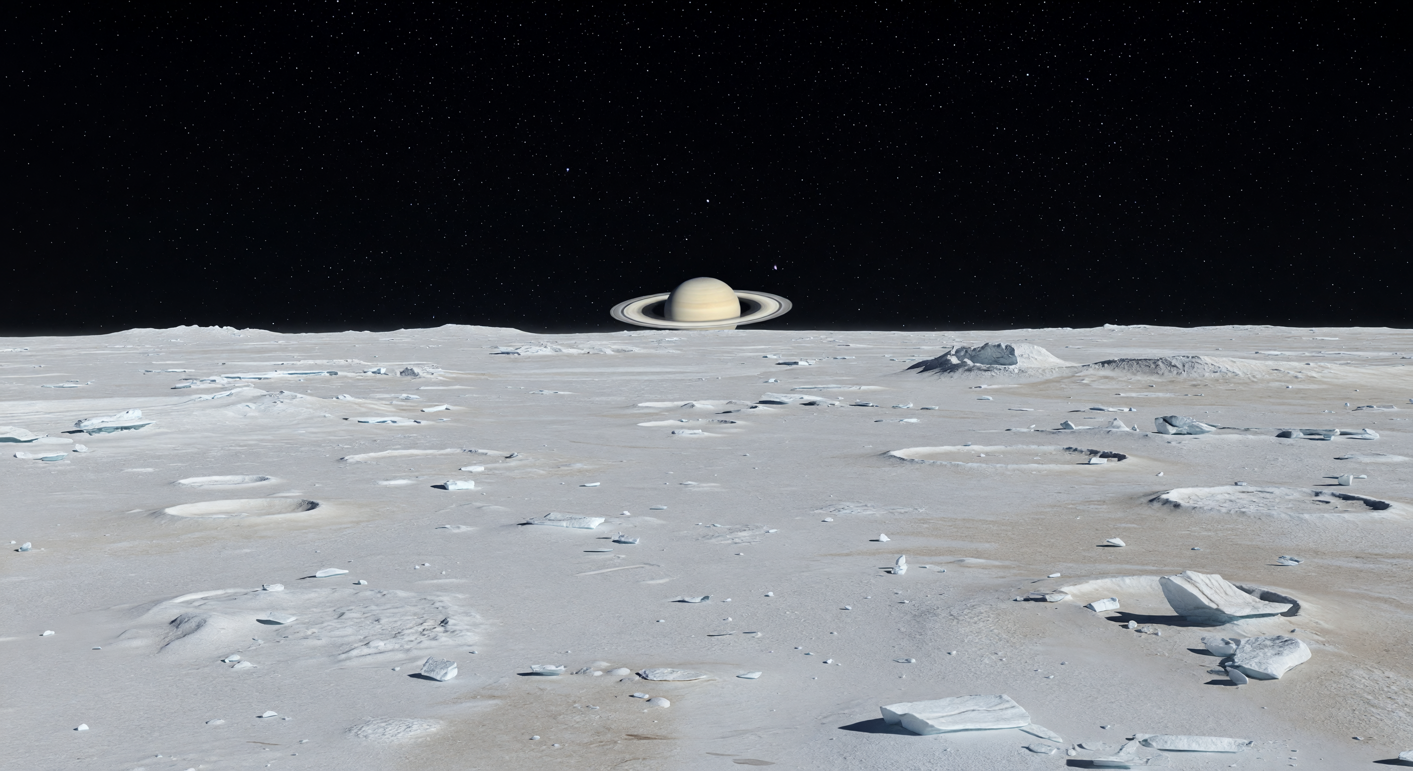 Planície noturna sob Saturno